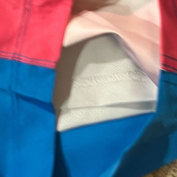 Puma logo swim trunks pink blue 8” inseam L - Picture 4 of 8